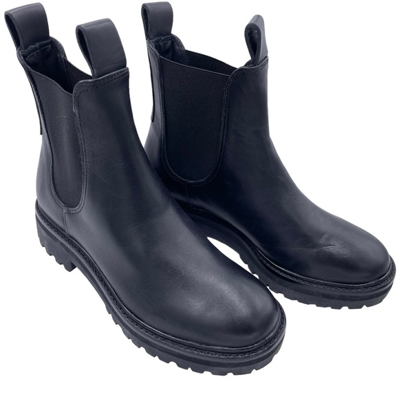 NEW Everlane Black Leather Lug Sole Chelsea Bootie in‎ Size 5.5 - Picture 2 of 14